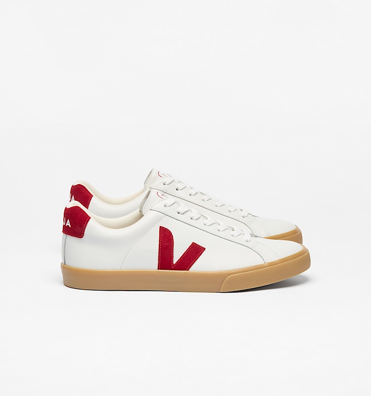 veja baskets esplar-logo cuir blanc eo0220764 Lateral view