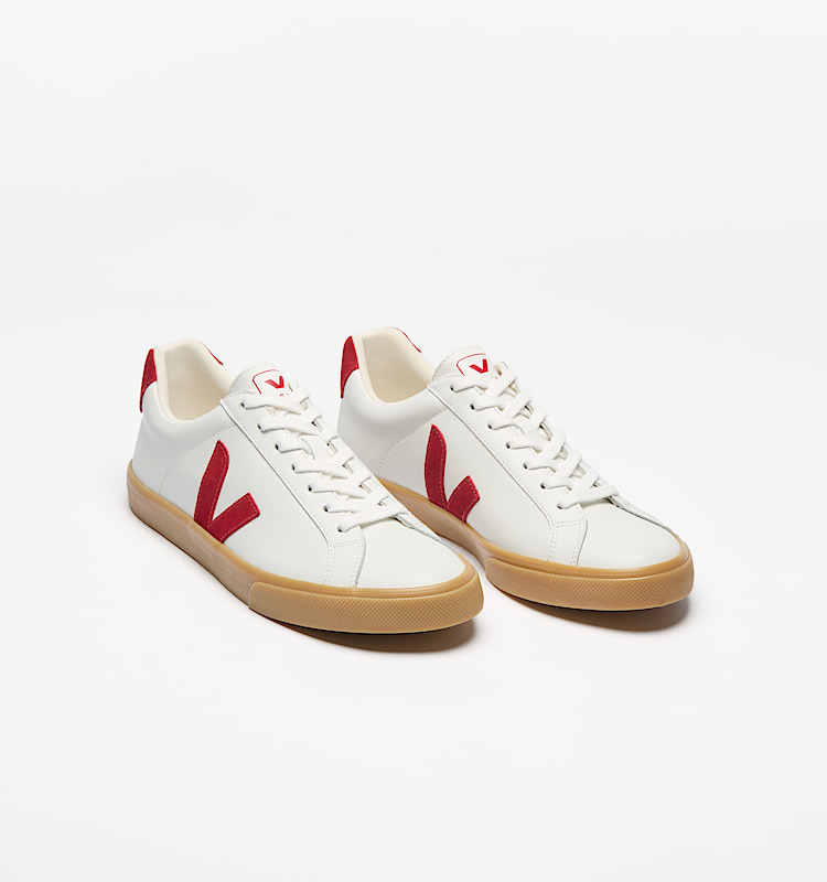 veja baskets esplar-logo cuir blanc eo0220764 Top view