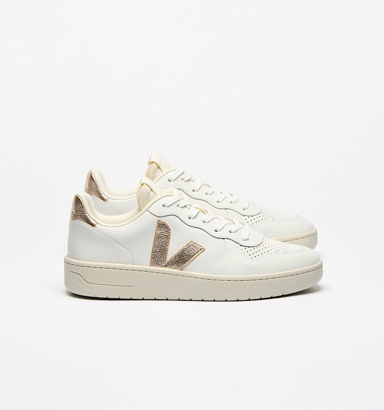 veja baskets v-10-prime cuir blanc vi0220737 Lateral view