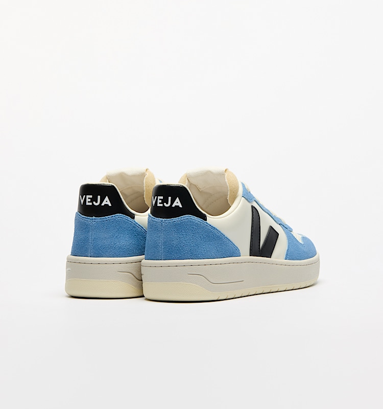veja baskets v-10-prime cuir bleu vi0220503 Back view
