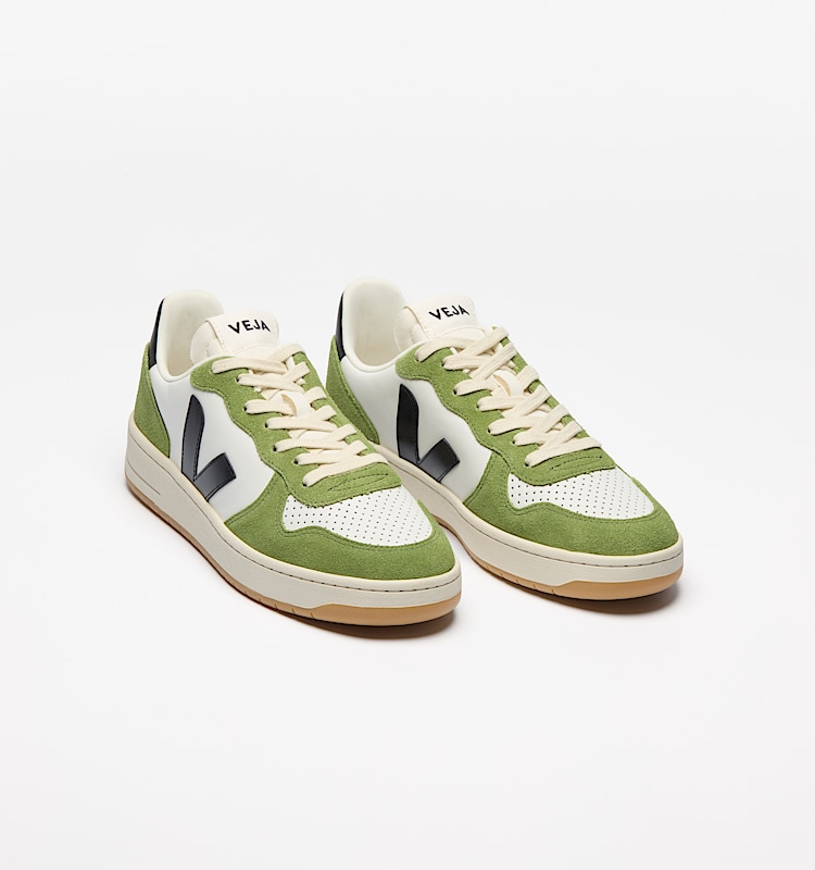 veja baskets v-10-prime cuir vert vi0220866 Top view