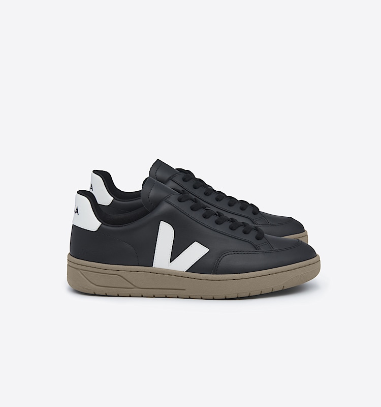 veja baskets v-12 cuir noir xd0203638 Lateral view