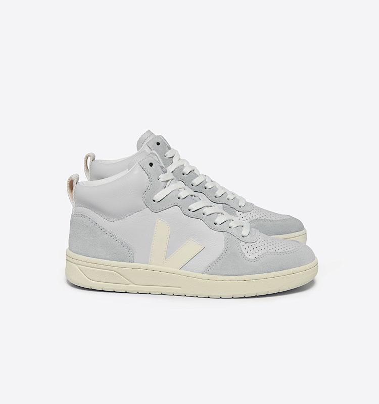 veja baskets v-15 cuir gris vq2003590 Lateral view