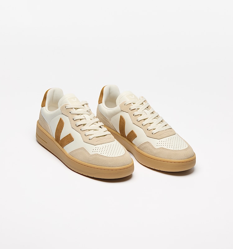 veja baskets v-90 cuir beige vd2020915 Top view