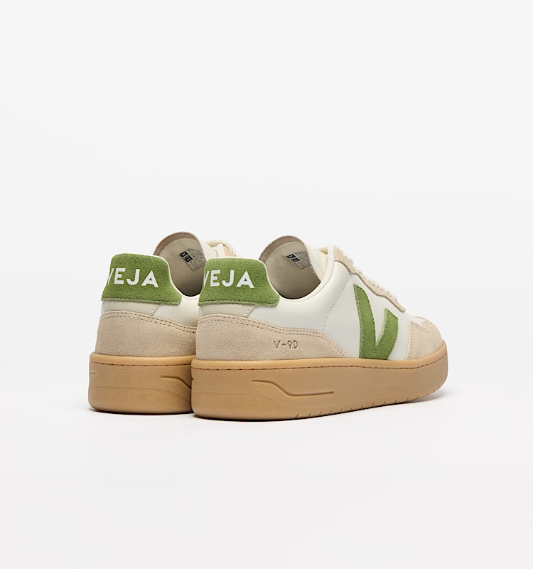 veja baskets v-90 cuir beige vd2020916 Back view