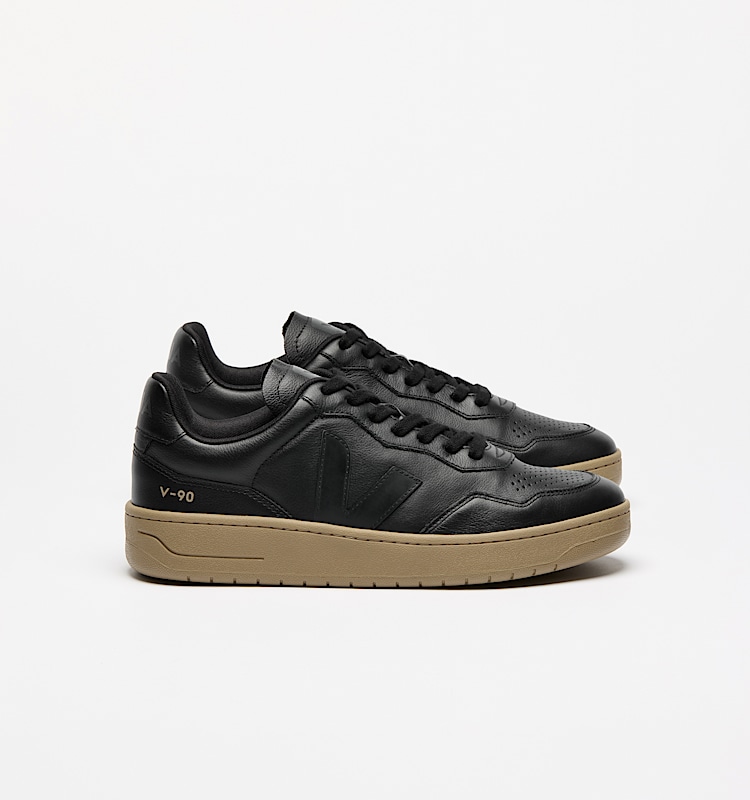 veja baskets v-90 cuir noir vd2003896 Lateral view