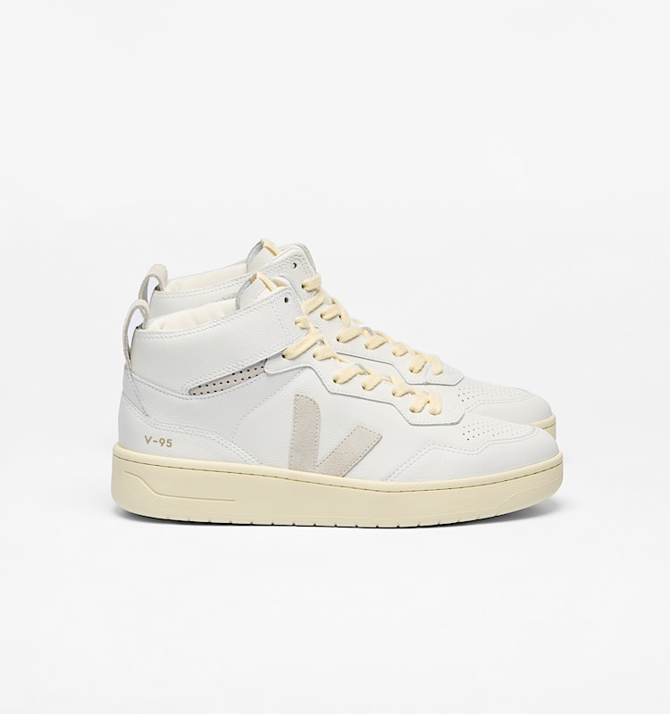 veja baskets v-95 cuir-biologique blanc qz2003683 Lateral view
