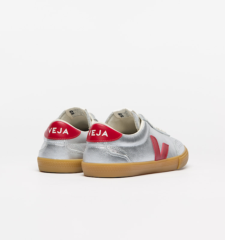 veja baskets volley cuir argente vo2020881 Back view