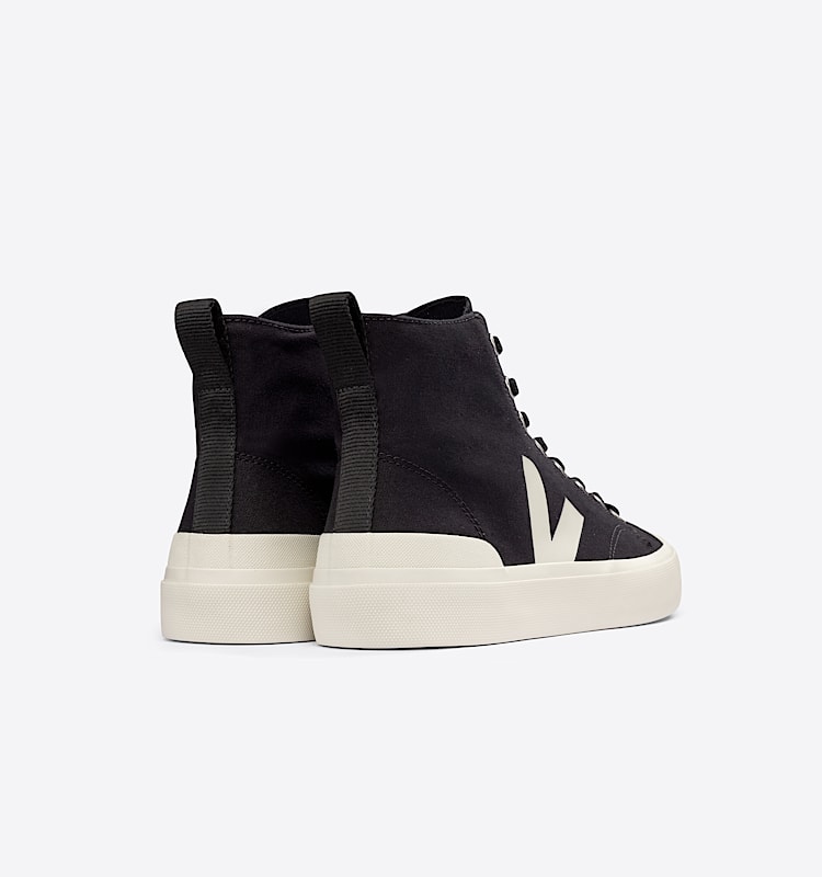 veja baskets wata-ii coton-biologique noir pa0101397 Back view
