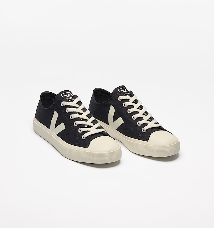 veja baskets wata-ii-low coton-biologique noir pl0101397 Top view