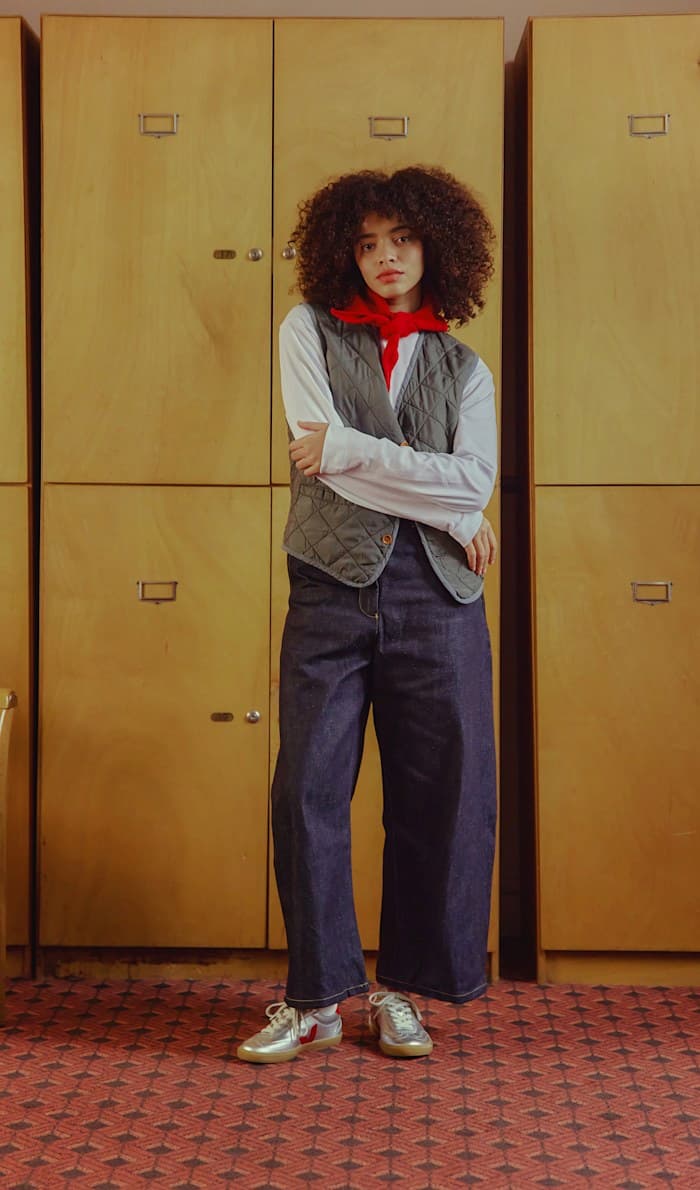 Woman wearing Veja sneakers